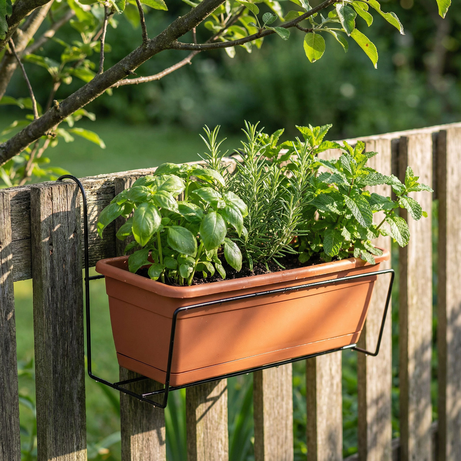 Support de Jardinière pour Balcon 40 x 22 cm – Métal Noir Haute Résistance – Image 2